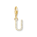 Colgante Charm letra U chapado en oro