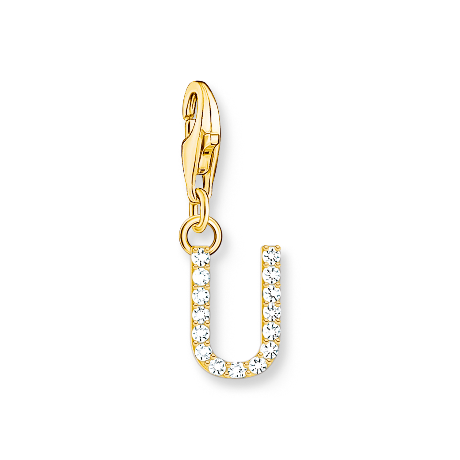 Colgante Charm letra U chapado en oro