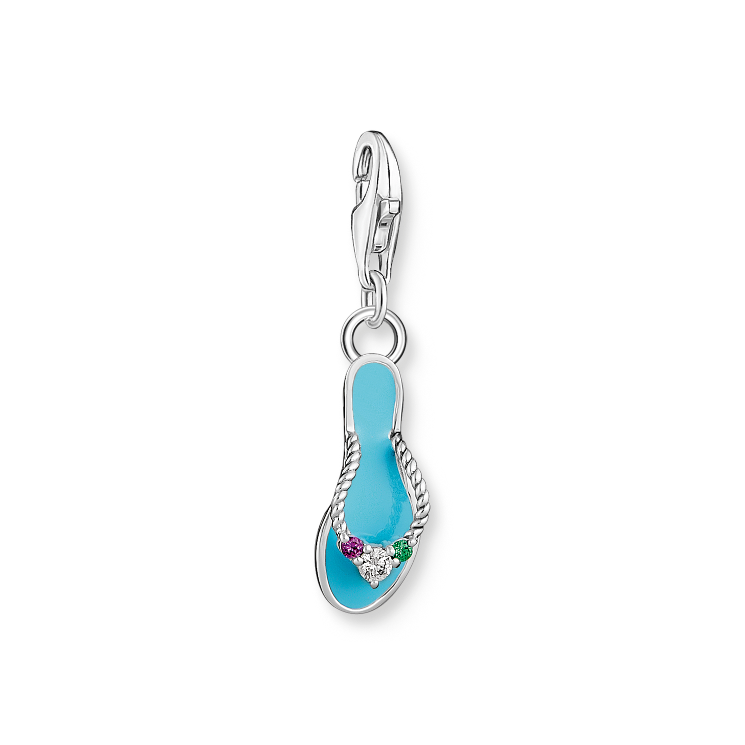 Colgante Charm flip-flop con piedras plata