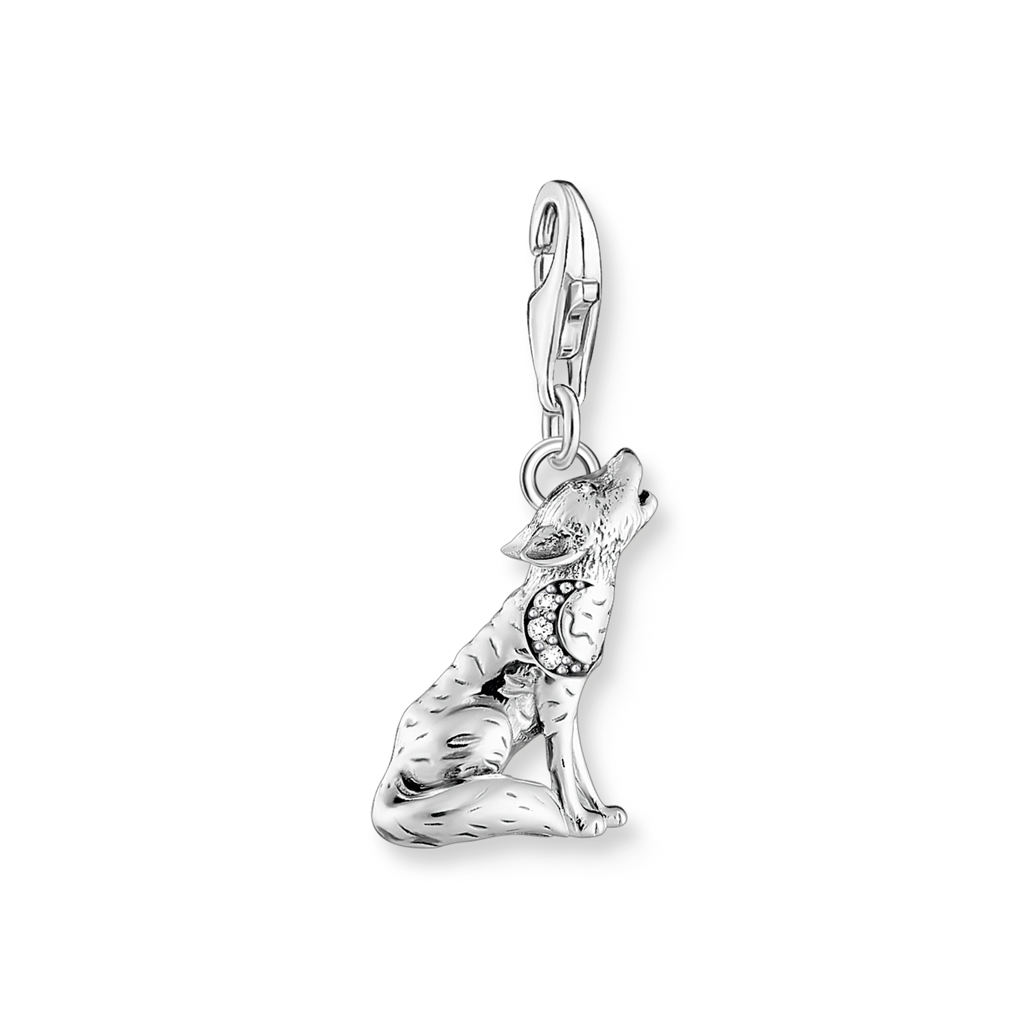 Colgante Charm de lobo de plata