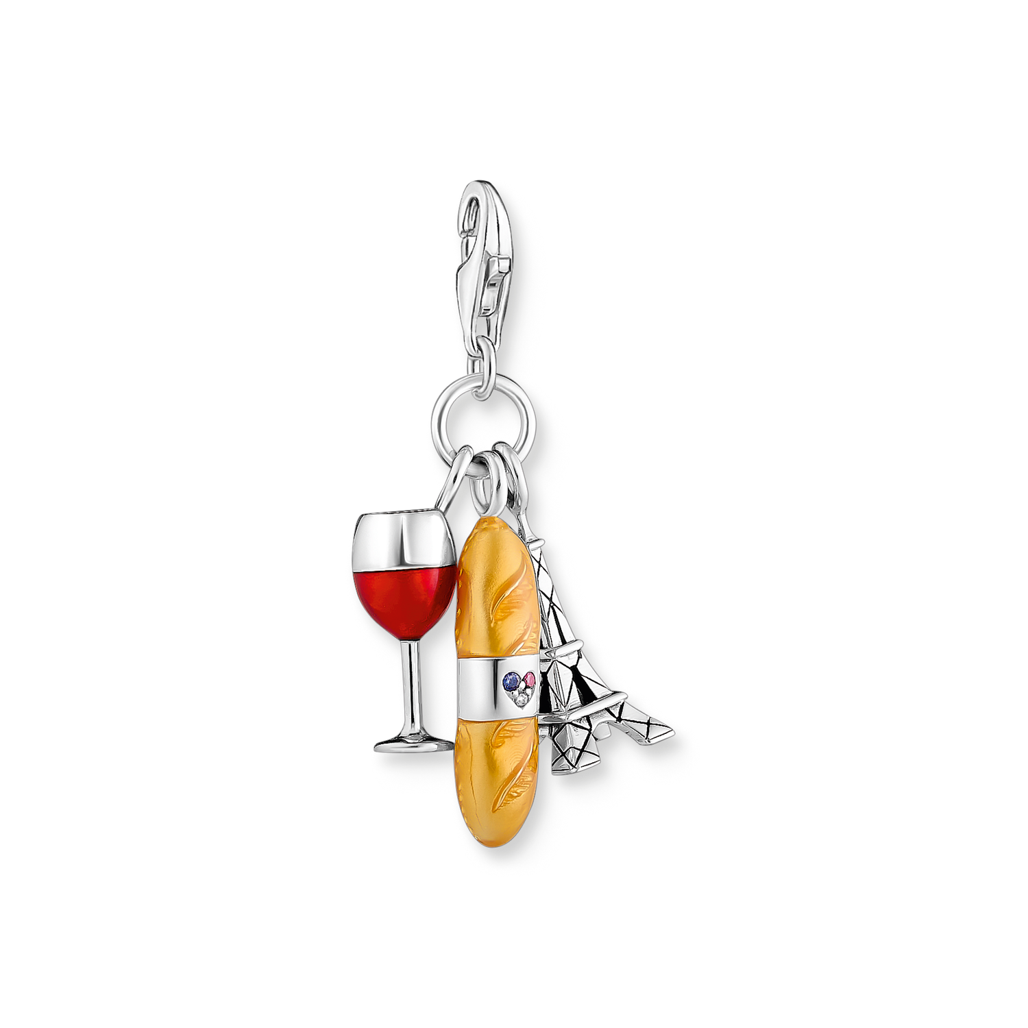 Paris Charms 925 Sterling silver, blackened/ cold enamel/ synthetic corundum/ zirconia colección 2024-1. 