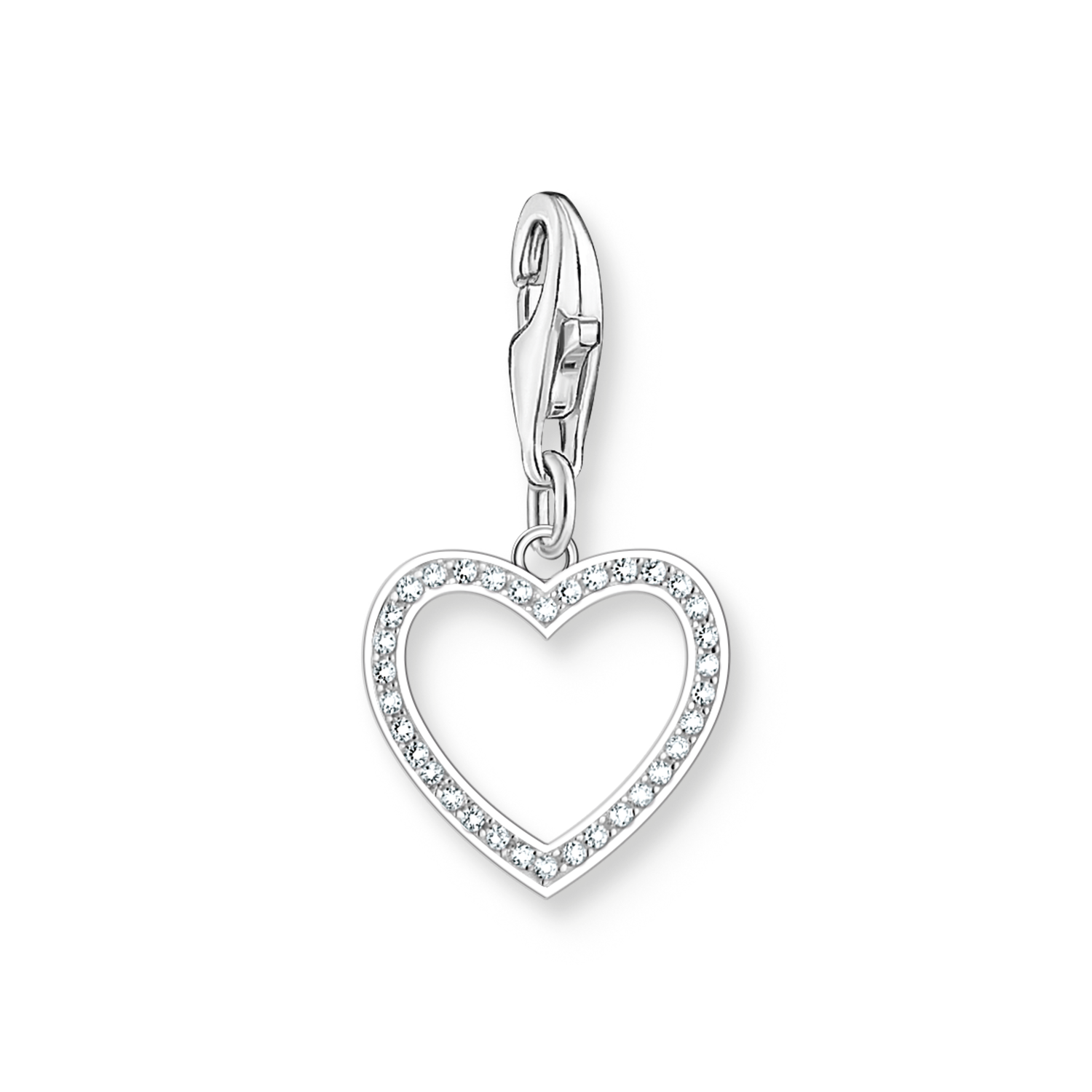 charm corazón con piedras blanca