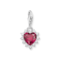 charm corazón con piedra roja