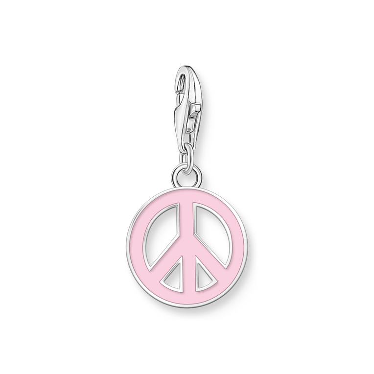 Charm colgante signo de la paz en rosa