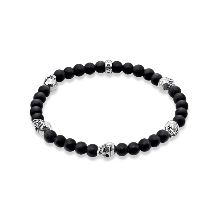 OBSIDIAN/SILVER BRACELET