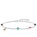 PULSERA PLATA DE LEY 925 GEMA VITRO CERAMICA IMITACION DE MALAQUITA TURQUESA IMITACION CORINDON SINTETICO OJO DE TIGRE CIRCONITA MULTICOLOR 16-19CM