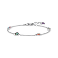 PULSERA PLATA DE LEY 925,DEL NACAR DE ABULON,GEMA VITROCERAMICA,TURQUESA IMITACION,CORINDON SINTETICO,ESPINELA SINTETICA CIRCONITA MULTICOLOR 16-19CM