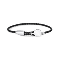 PULSERA DE CUERO,PLATA DE LEY 925,ENNEGRECIDA CUERO,NEGRO 14-25CM