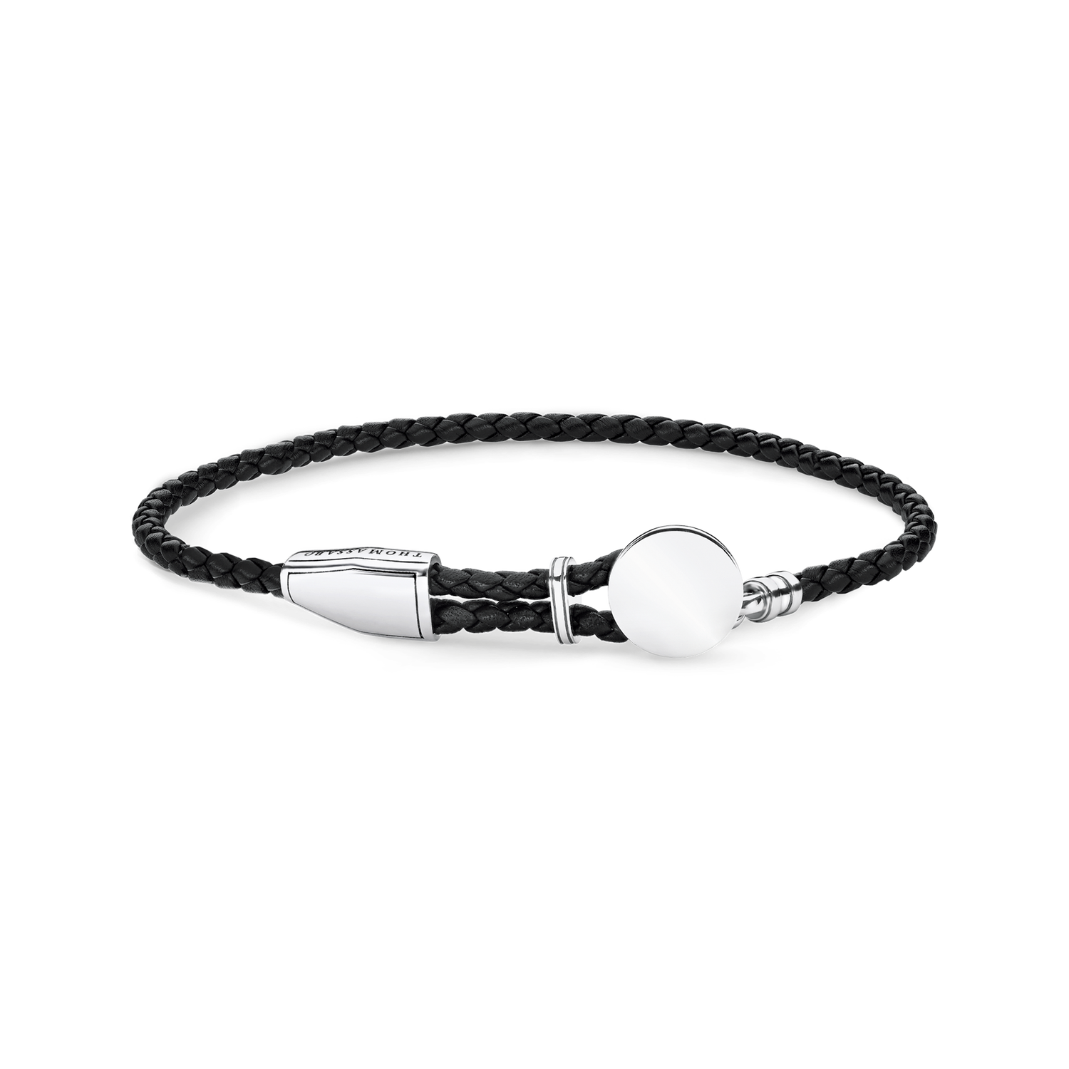 PULSERA DE CUERO,PLATA DE LEY 925,ENNEGRECIDA CUERO,NEGRO 14-25CM