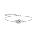 bracelet925 Sterling silver, blackened/ zirconiawhite