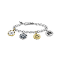 bracelet925 Sterling silver, gold plated yellow gold/ blackened/ labradorite/ zirconiamulticoloured