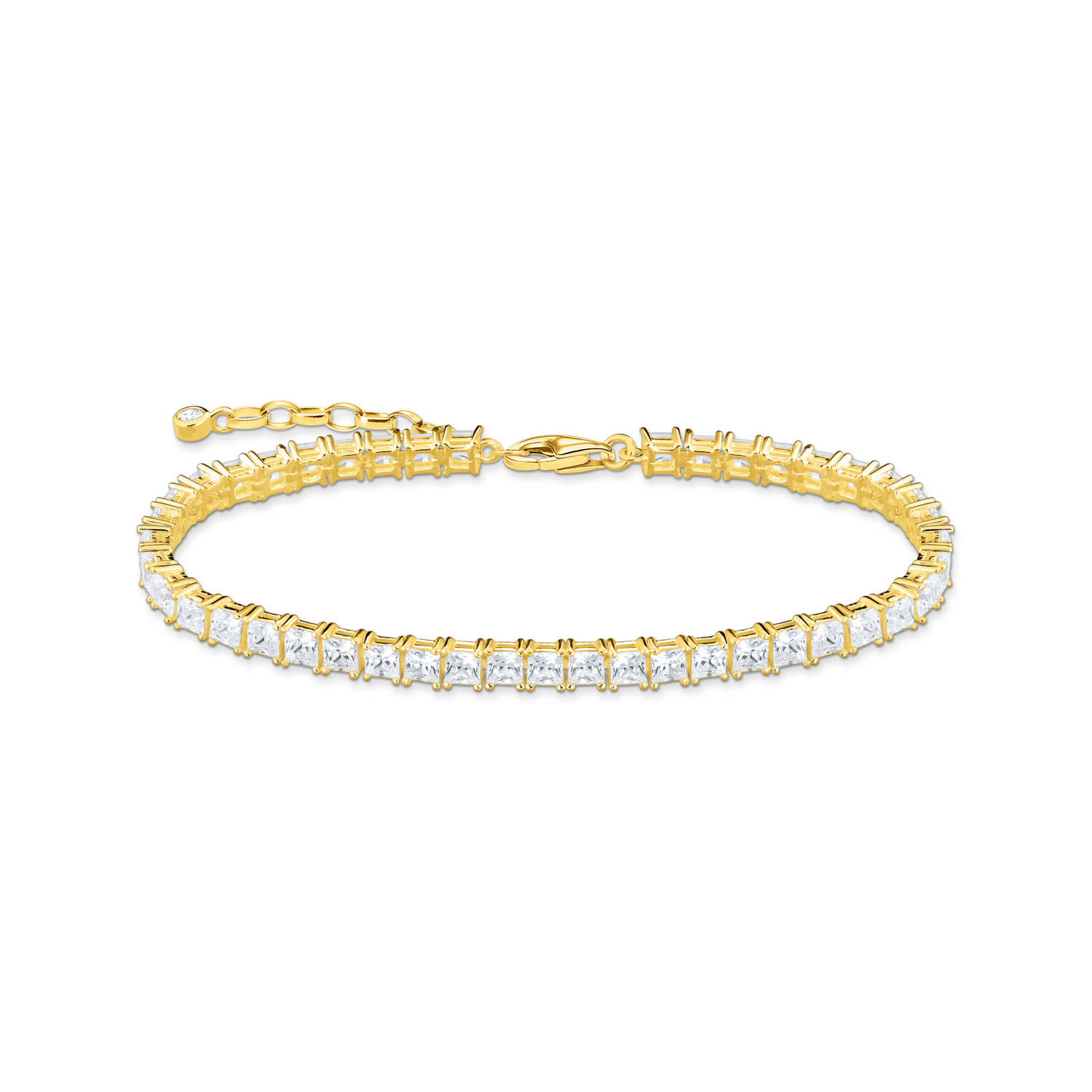 bracelet925 Sterling silver, gold plated yellow gold/ zirconiawhite