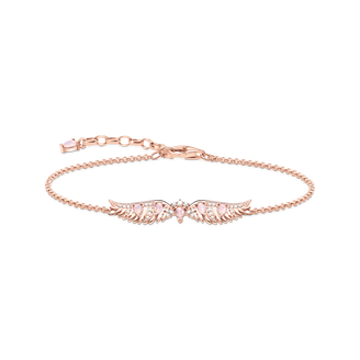Pulsera alas de fénix con piedras rosao rosado