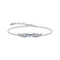 Pulsera alas de fénix con piedras azules plata