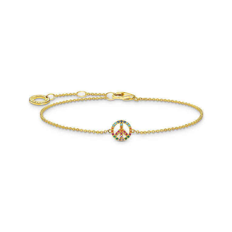 Pulsera peace con oro
