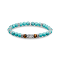 Pulsera Elementos turquesa y ojo de tigre925 Sterling silver, blackened/ simulated turquoise/ tiger�s eyemulticoloured