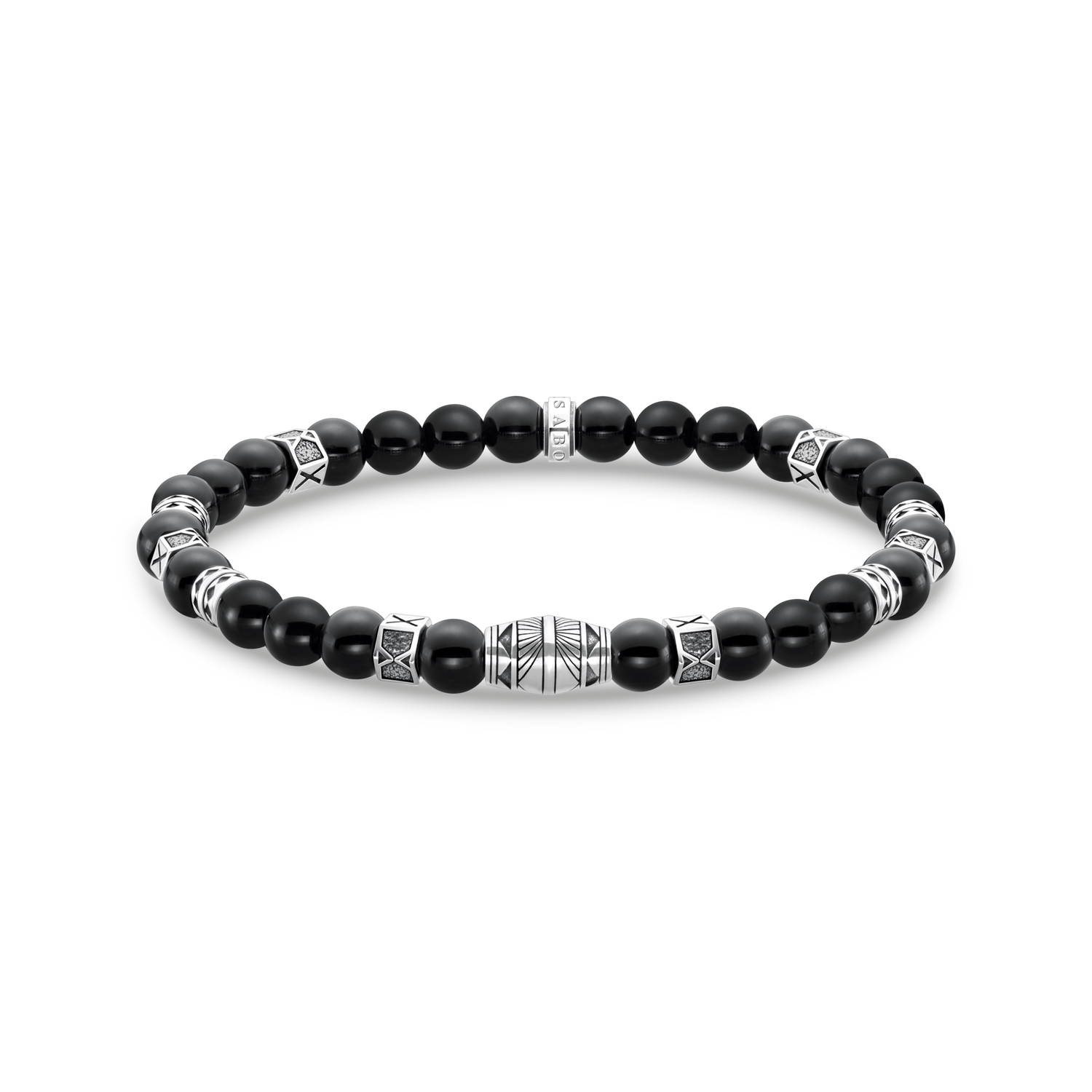 Pulsera Elementos �nix925 Sterling silver, blackened/ agateblack