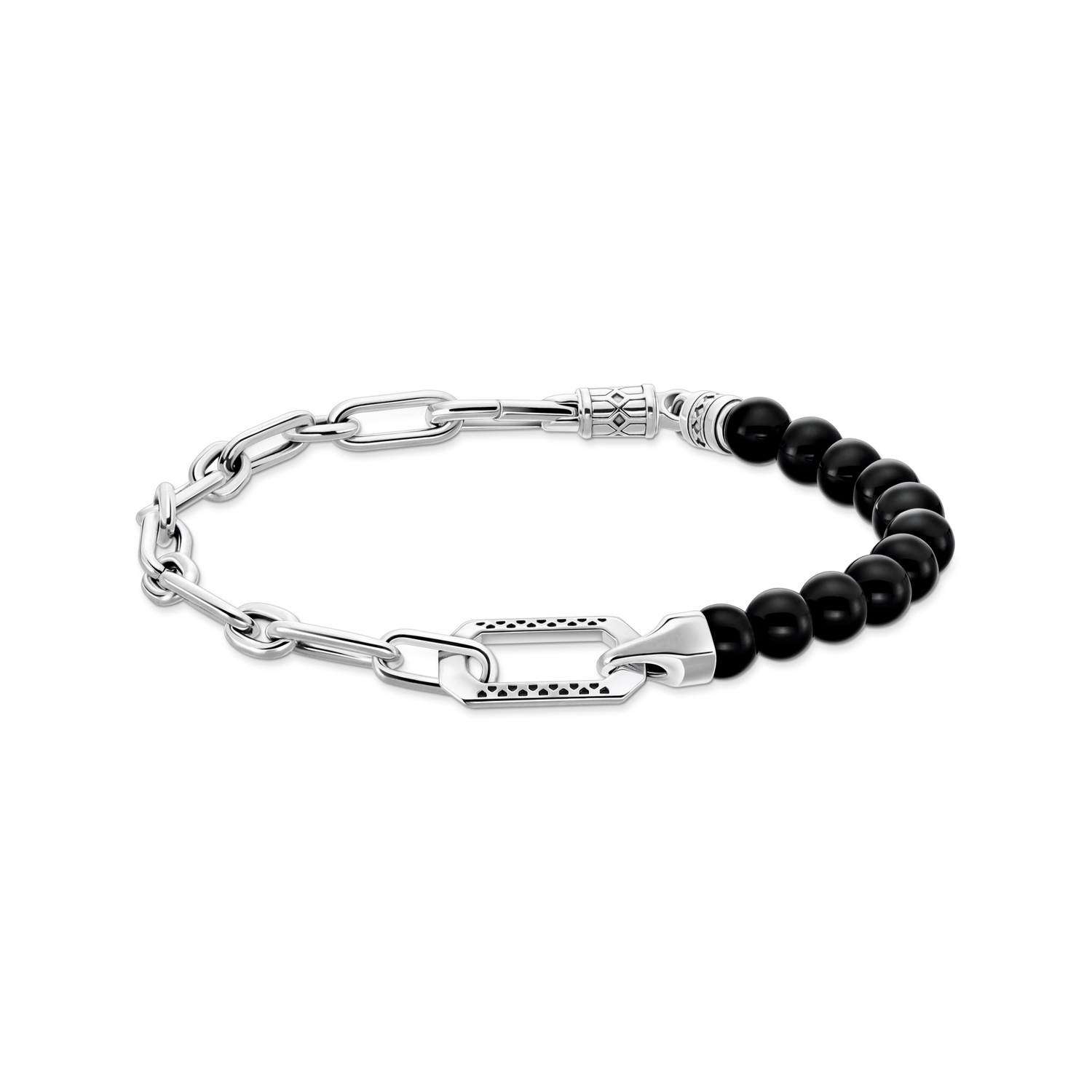 Pulsera �nix bead925 Sterling silver, blackened/ agateblack