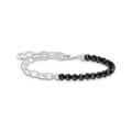 Pulsera con negras azules925 Sterling silver/ agateblack