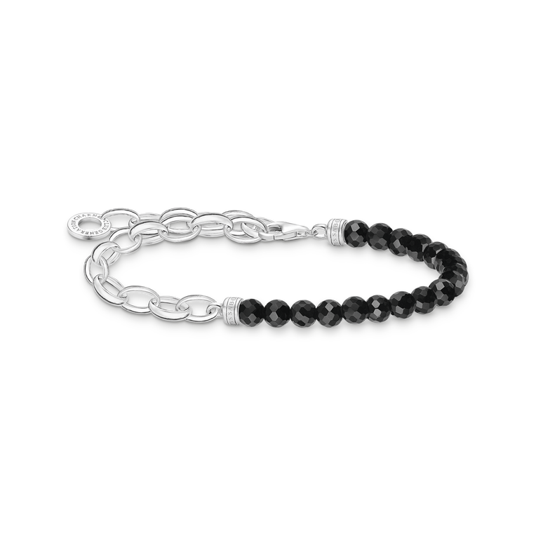 Pulsera con negras azules925 Sterling silver/ agateblack