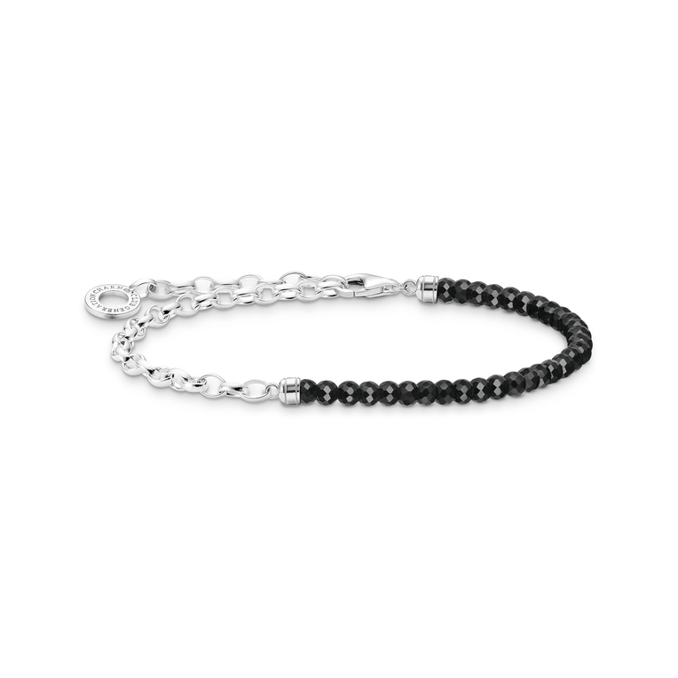 Pulsera con negras azules925 Sterling silver/ agateblack