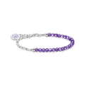 Pulsera Charm con eslabones y cuentas de imitación de amatista