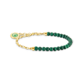 Pulsera Charm con eslabones y cuentas de imitación de malaquita
