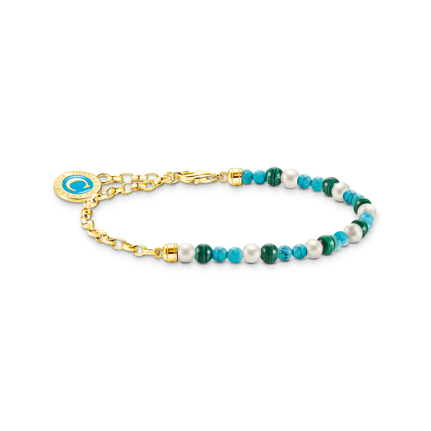 Pulsera Charm con medalla chapado en oro