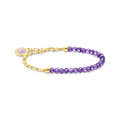 Pulsera Charm con eslabones y cuentas de imitación de amatista