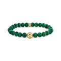 REBEL - WOLF 925 Sterling silver, gold plated yellow gold/ simulated malachite colección 2024-1. 