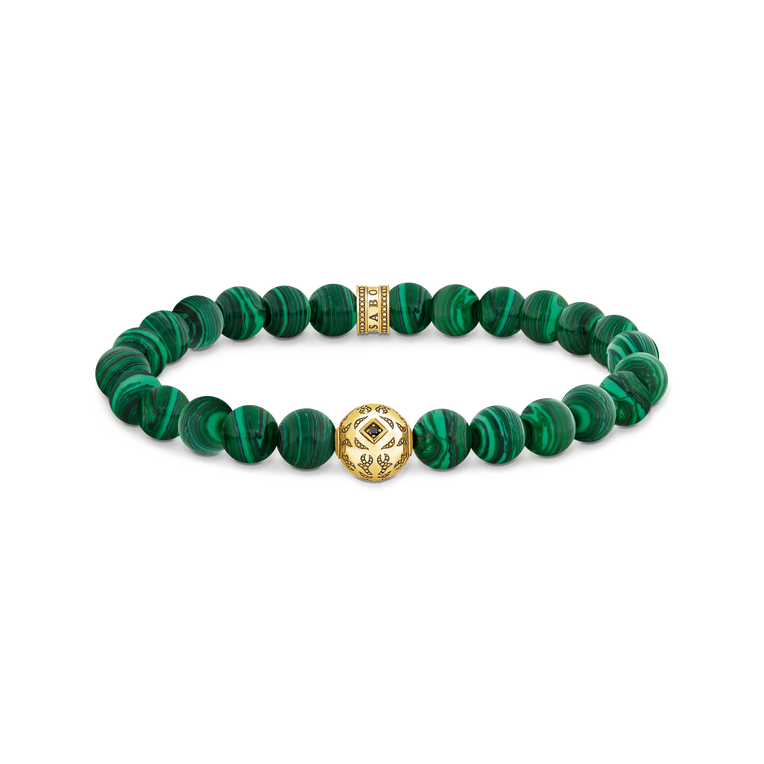 REBEL - WOLF 925 Sterling silver, gold plated yellow gold/ simulated malachite colección 2024-1. 