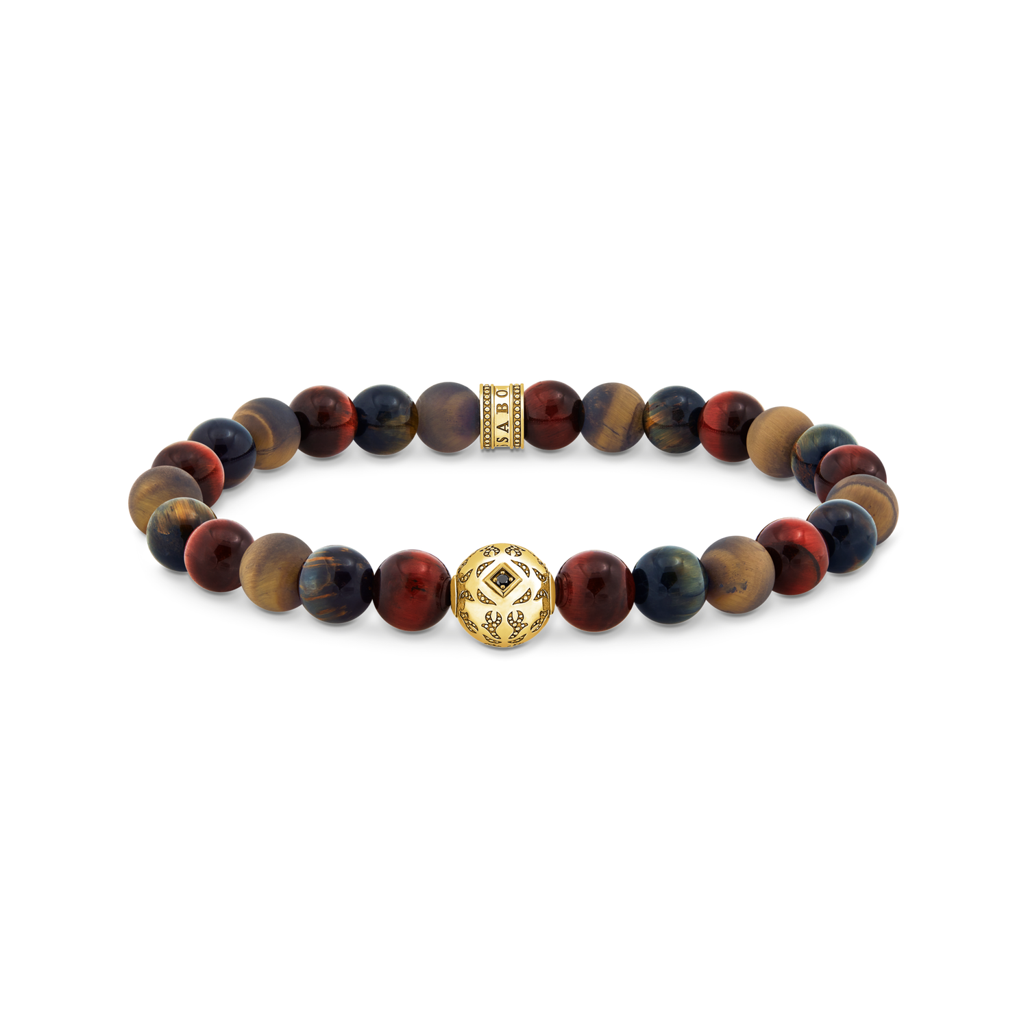 REBEL - WOLF 925 Sterling silver, gold plated yellow gold/ tiger‘s eye/ zirconia colección 2024-1. 