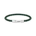 Pulsera fina de cuero en color verde