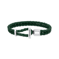 Pulsera doble de cuero en color verde
