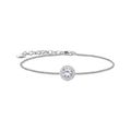 Pulsera con colgante halo y circonita blanca