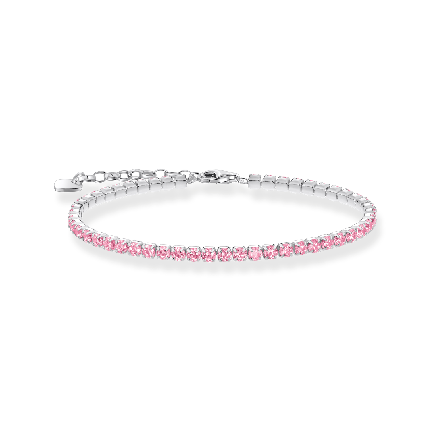 Pulsera tenis con circonita rosa