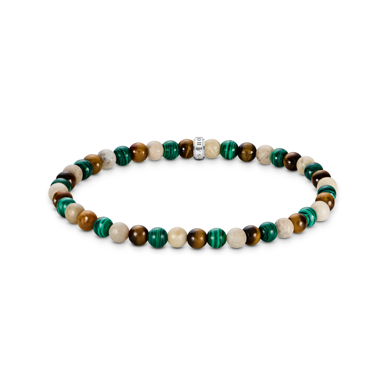 Pulsera de cuentas en tonos tierra y verde
