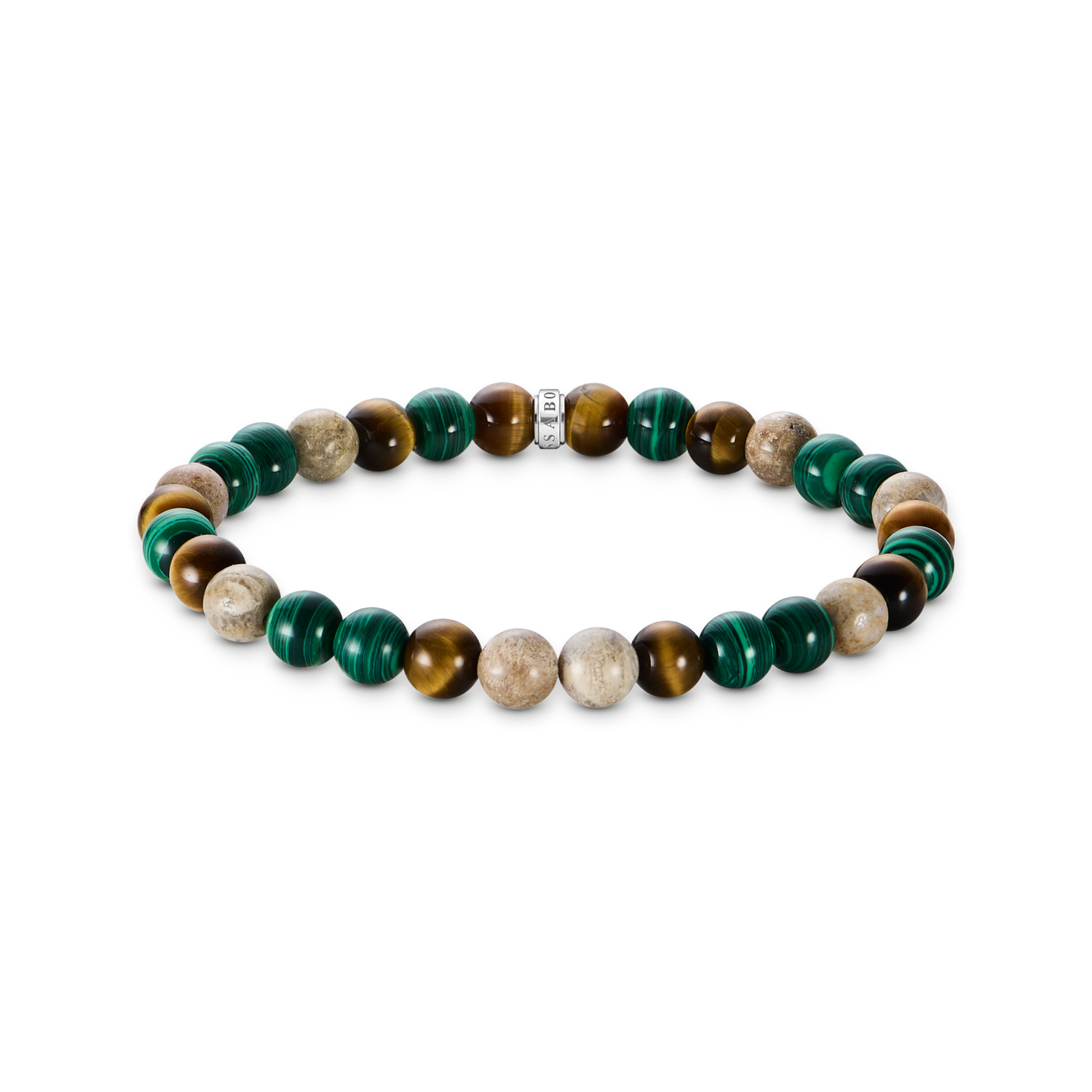 Pulsera de cuentas en tonos tierra y verde