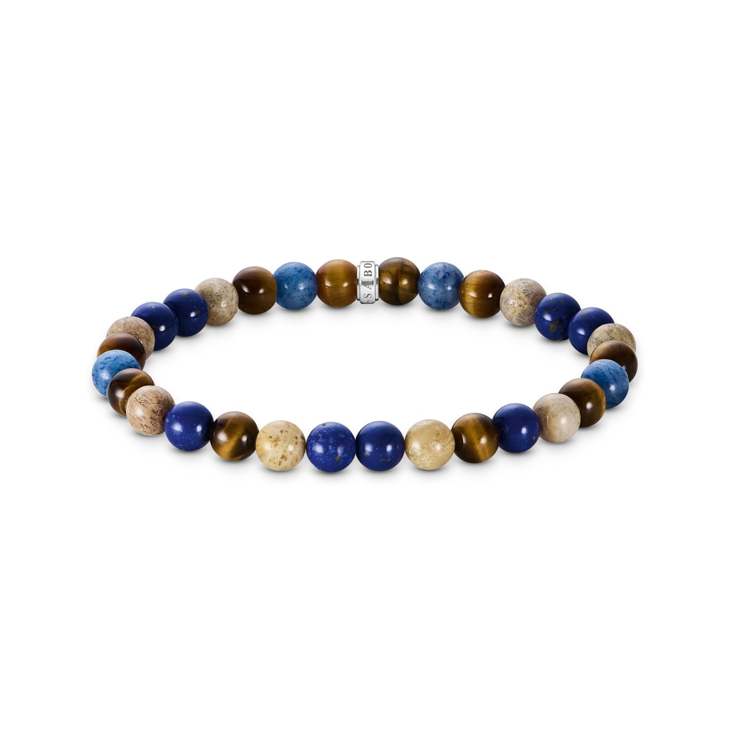 Pulsera de cuentas en tonos marrones y azules