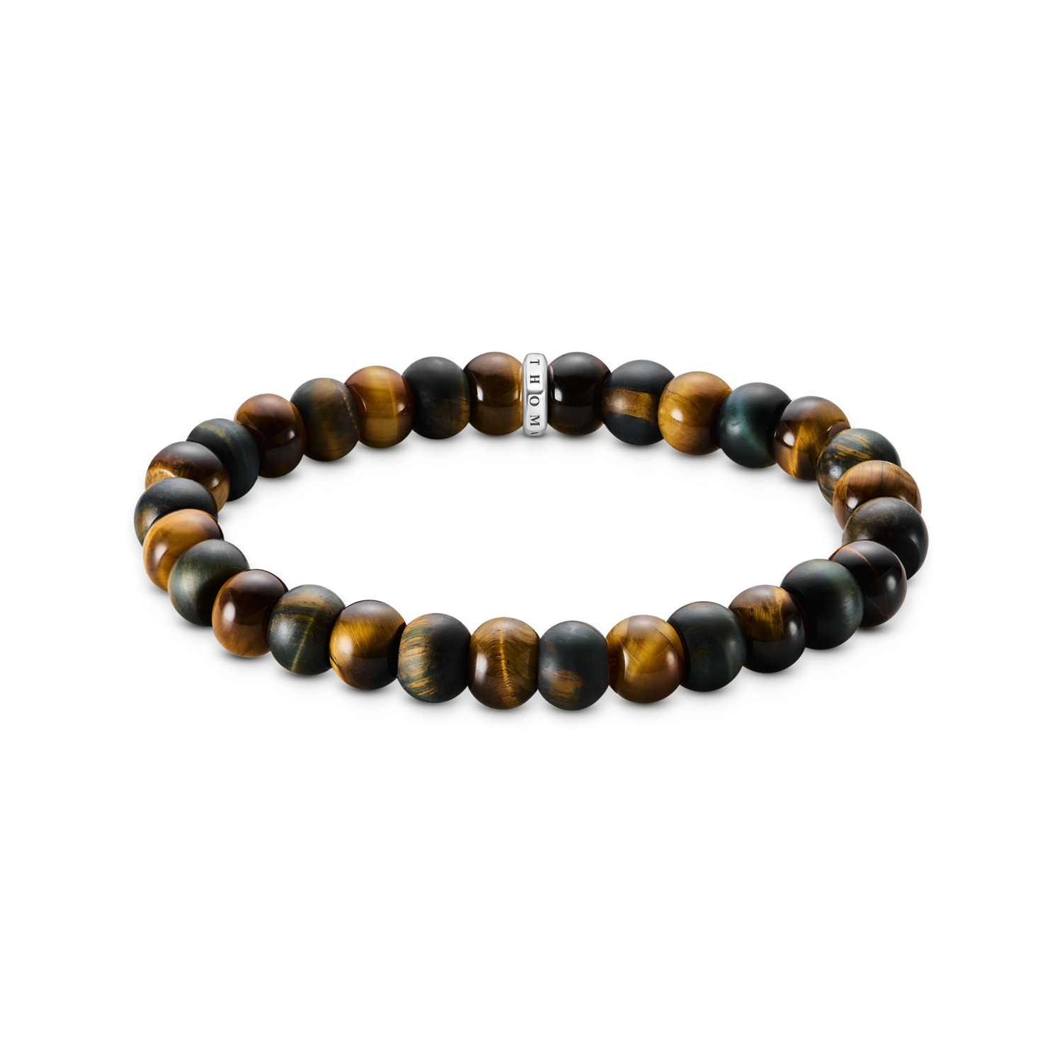 Pulsera ojo de tigre oro marrón y oro azul