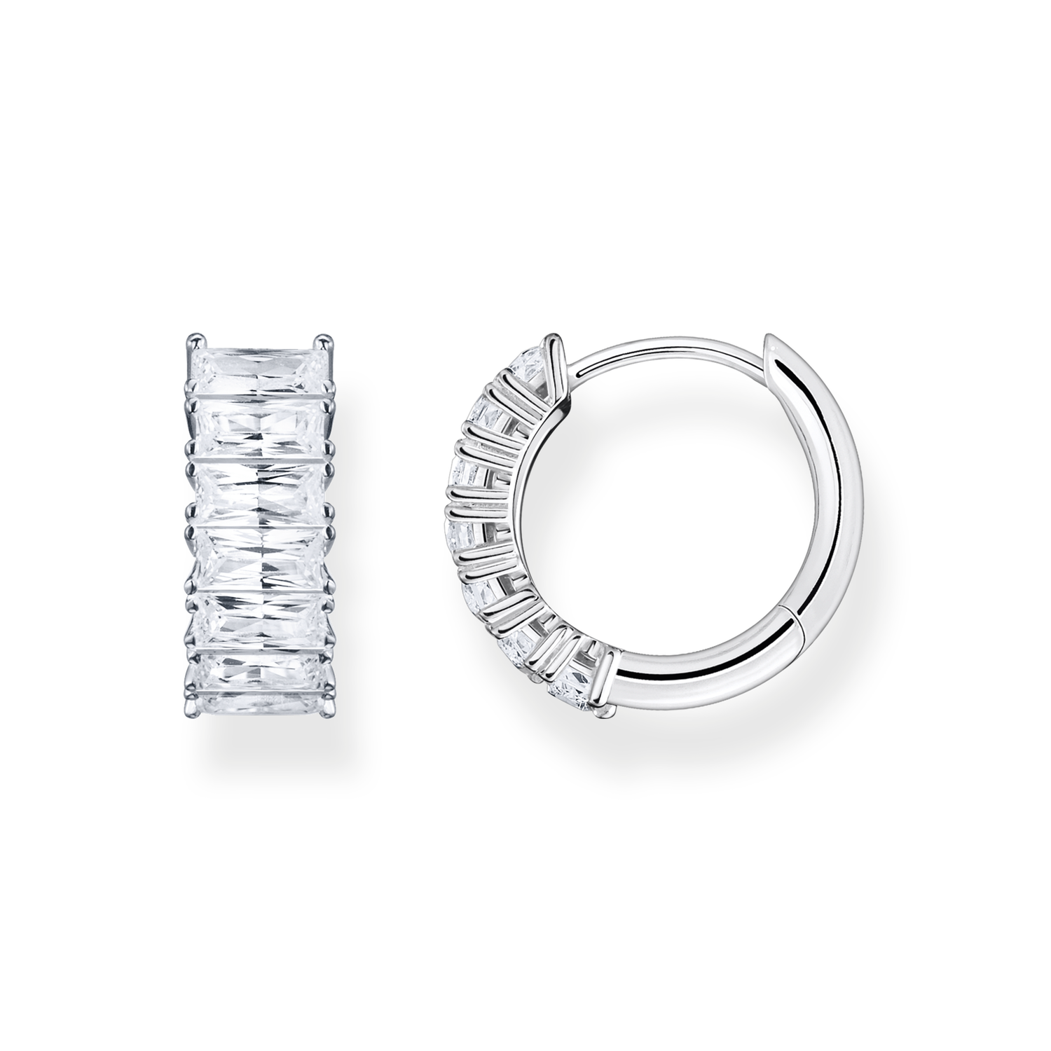 hoop earrings925 Sterling silver/ zirconiawhite