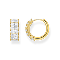 hoop earrings925 Sterling silver, gold plated yellow gold/ zirconiawhite