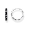 Aros piedras negras pav�925 Sterling silver, blackened/ zirconiablack