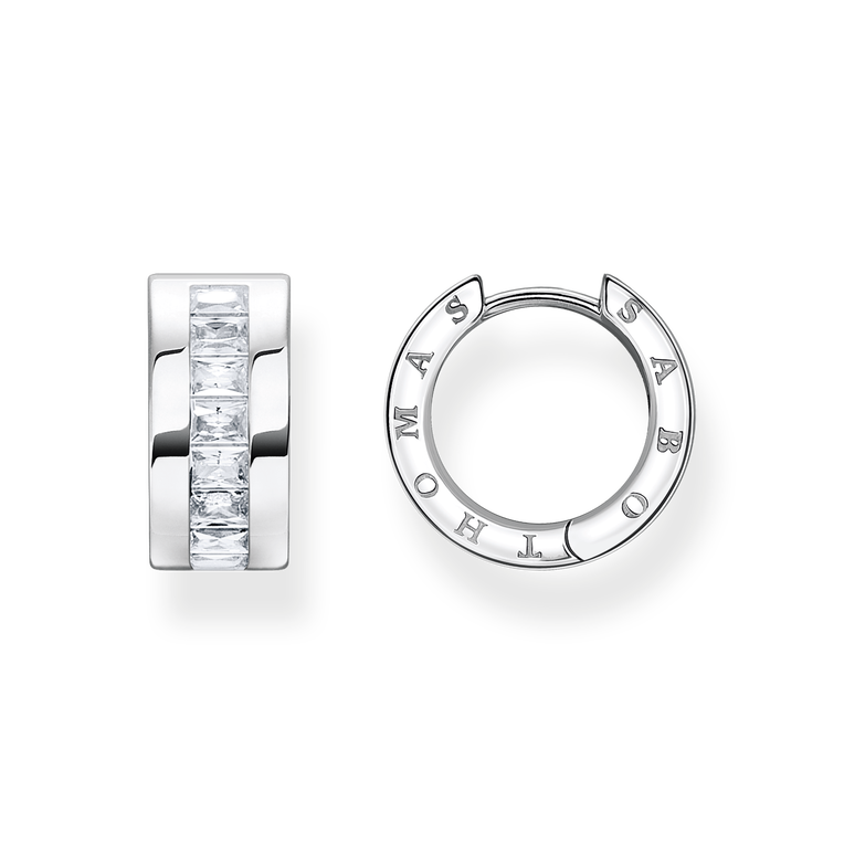 hoop earrings925 Sterling silver/ zirconiawhite