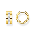 hoop earrings925 Sterling silver, gold plated yellow gold/ zirconiawhite