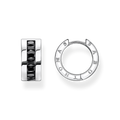 Aros piedras negras pav�925 Sterling silver, blackened/ zirconiablack