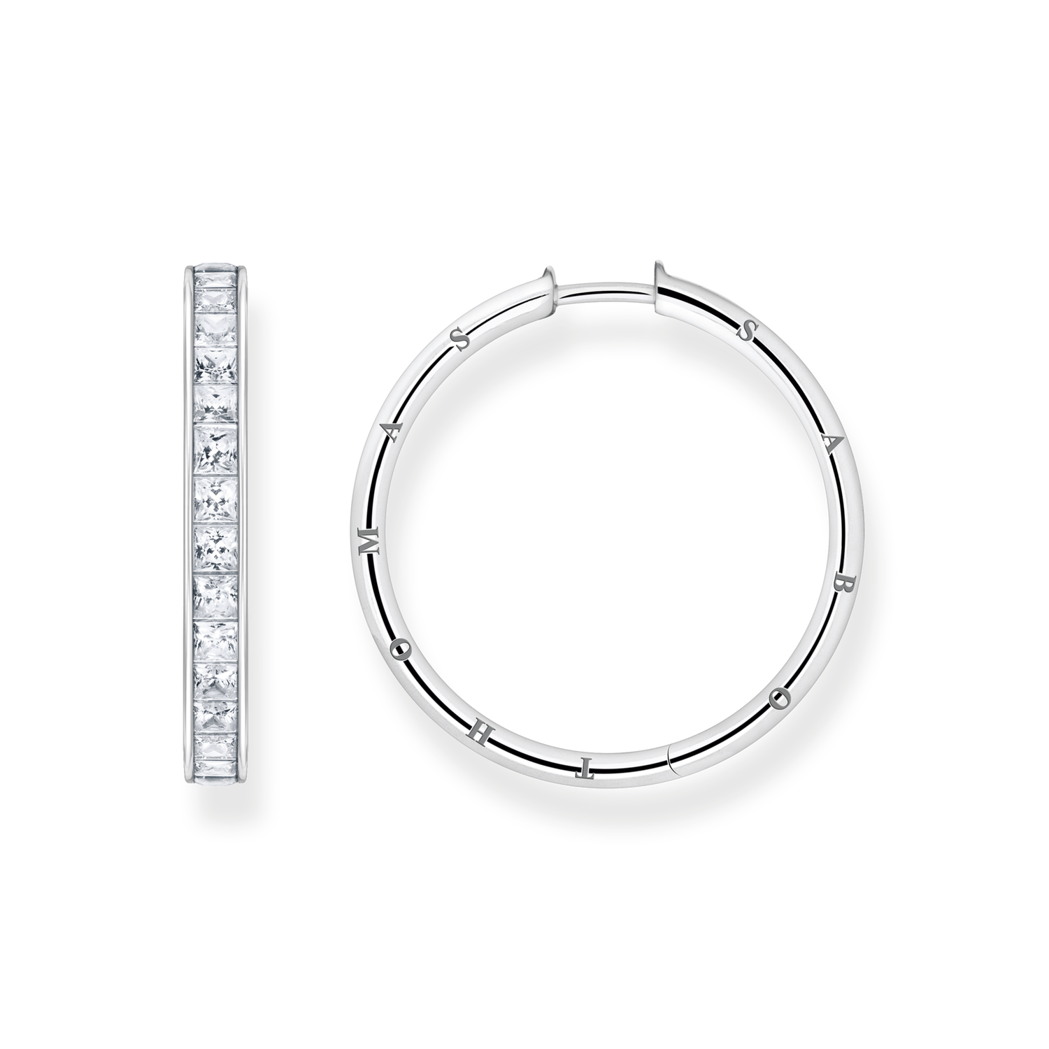 hoop earrings925 Sterling silver/ zirconiawhite