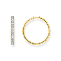 hoop earrings925 Sterling silver, gold plated yellow gold/ zirconiawhite