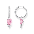 Aros piedra rosa925 Sterling silver/ zirconiapink