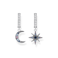hoop earrings925 Sterling silver, blackened/ glass-ceramic stone/ synthetic spinel/ zirconiamulticoloured